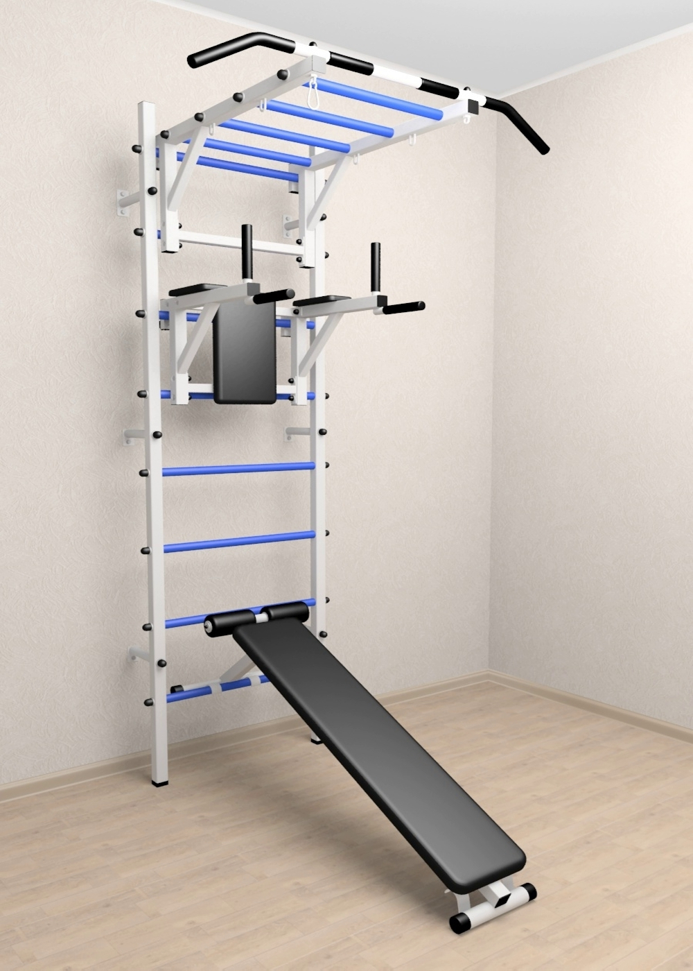 Шведская стенка Sv Sport 524 (Турник рукоход/Брусья/Скамья)