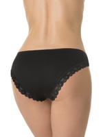 Бамбуковые трусики-слипы с кружевной оторочкой (Размер: L) (Цвет: черный)