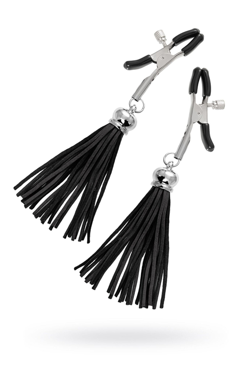 Зажимы на соски Pecado с черными замшевыми кисточками