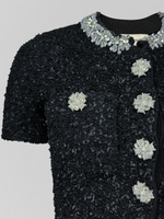 Платье 1301 по фигуре с коротким рукавом, блестящим воротом и пуговицами