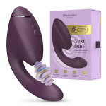 Фиолетовый вибратор 19,5см с вакуумным стимулятором Womanizer Next Duo Dark Purple WZ142SGD