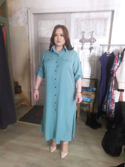 Платье- рубашка из натуральной ткани, размеры 58,60