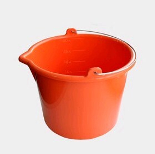 Ведро строит. пластик. ударопрочное 12л оранж., со сливом   ''PROFI''  DEСOR/533-120