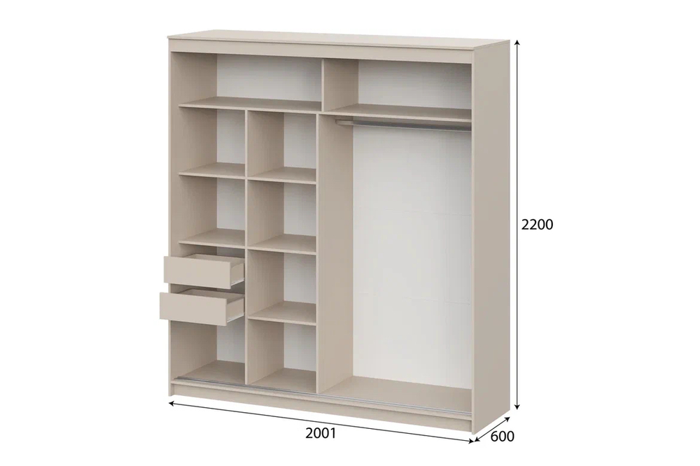 Шкаф-купе «ШКП 3» Макс Меланж 200 см