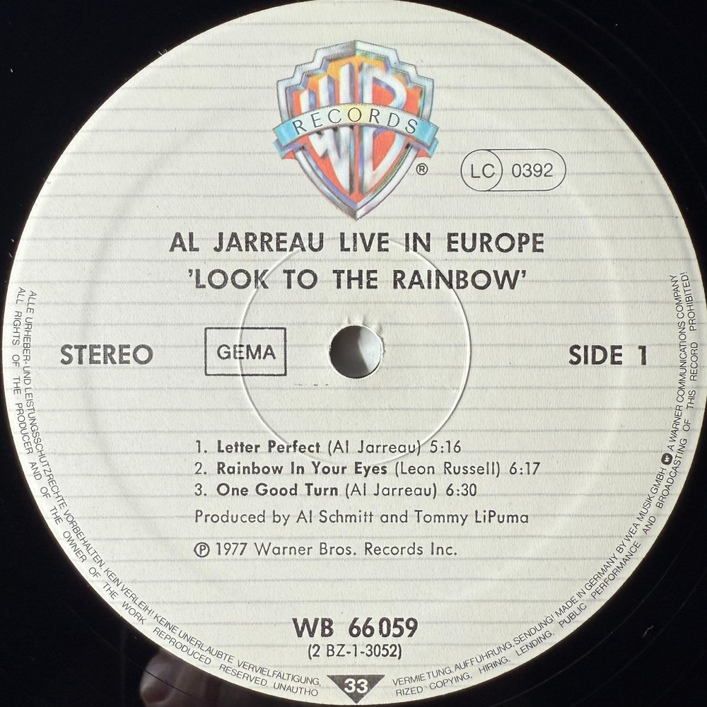Al Jarreau – Look To The Rainbow - Live In Europe (Германия)