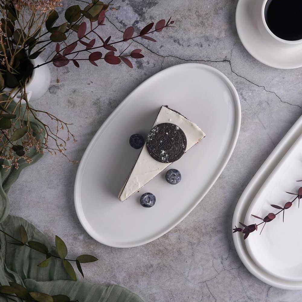 Блюдо овальное 24,4*14,5 см h1,7 см для подачи белое фарфор NEW P.L. Proff Cuisine [5]