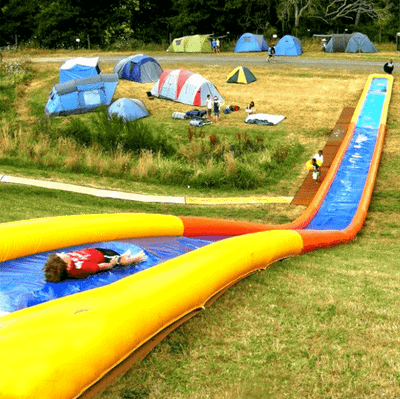 Водная горка с надувным дном, герметичная ТУРБО «Капля», 100*2*,0,5 м