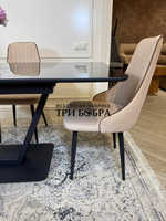 Кухонный раздвижной стол "Леон" Черный мрамор и стулья "Сорренто" 4 шт