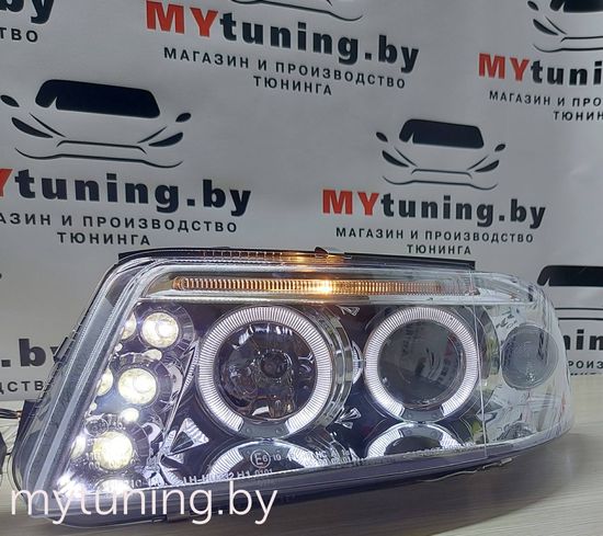 Передние фары angel eyes chrome для VW Passat B5 GP