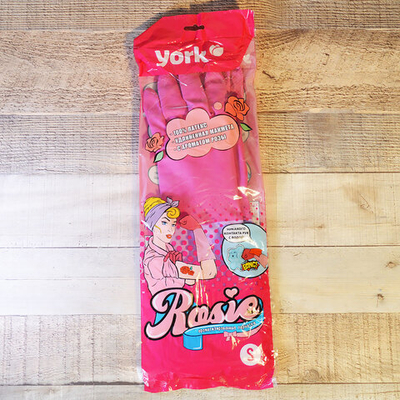 Перчатки резиновые с удлиненной манжетой ароматизированные "Рози" YORK (S)