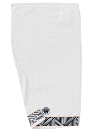 Теннисное полотенце Roland Garros Tie Break Eponge Brodee Serv1 - White