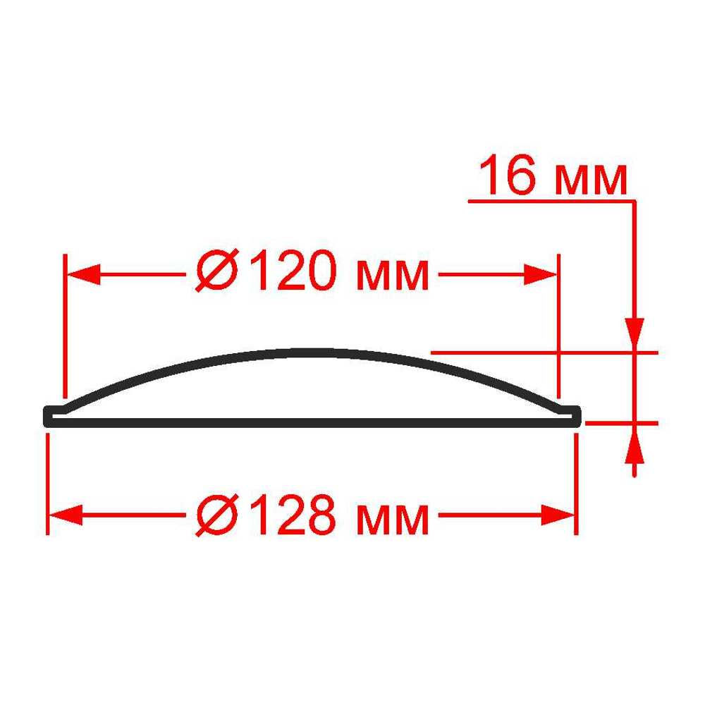 Чертеж рассеивателя 1ЭР5-00-07 - размеры стекла судового светильника СС-626