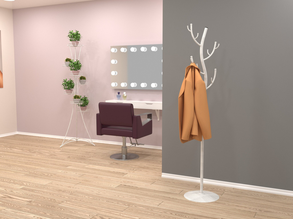 ВЕШАЛКА ЗМИ СТОЙКА №9 ДЕРЕВО БЕЛОЕ СЕРЕБРО ВНП 211(б)