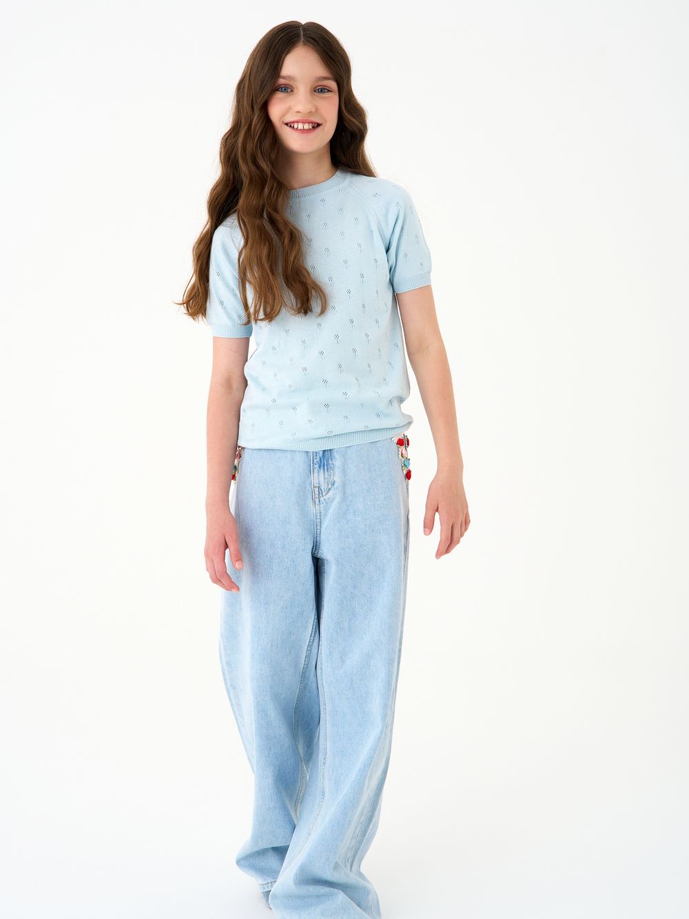 Джемпер для девочки 1384 голубой