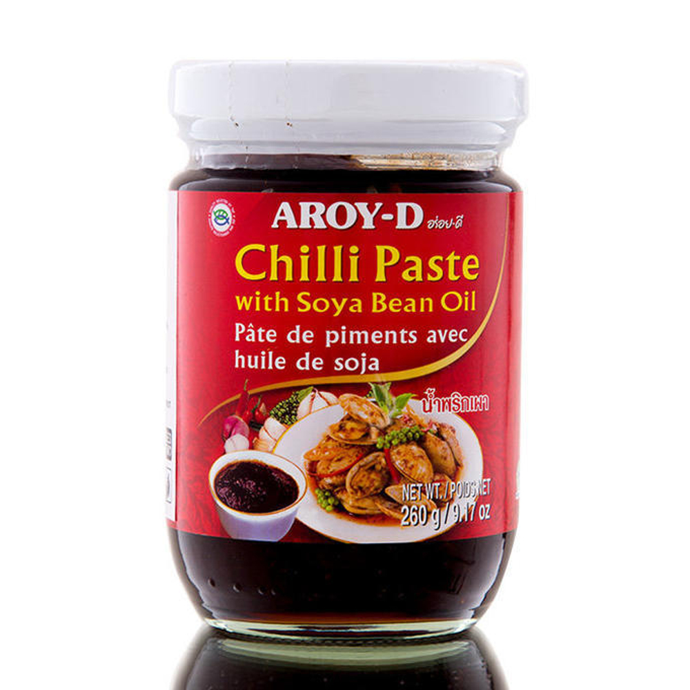 Паста чили с соевым маслом Aroy-D Chilli Paste with Soya Bean Oil 260 г
