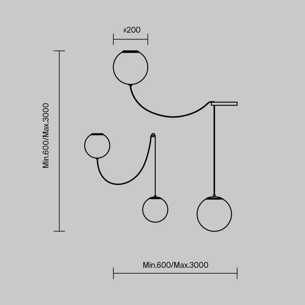 Светильник подвесной светодиодный Maytoni Twins MOD427PL-L20B3K1