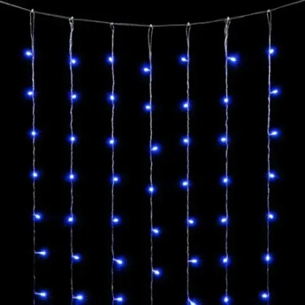 Светодиодный занавес 2*3 м., 600 синих LED ламп, облегченный, прозрачный провод ПВХ, LTC (PCL600NOT-10-2B)