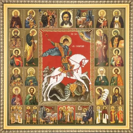 Икона "Георгий Победоносец", рама 28х28, в коробке