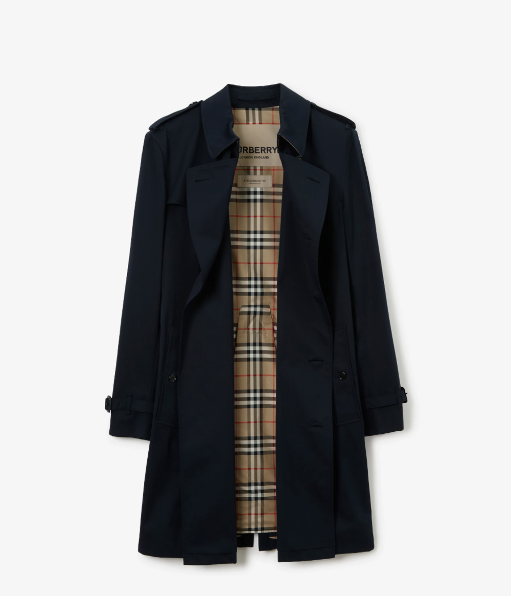 Оригинальный тренч Burberry Kensington средней длины,бежевый — сделано в Англии