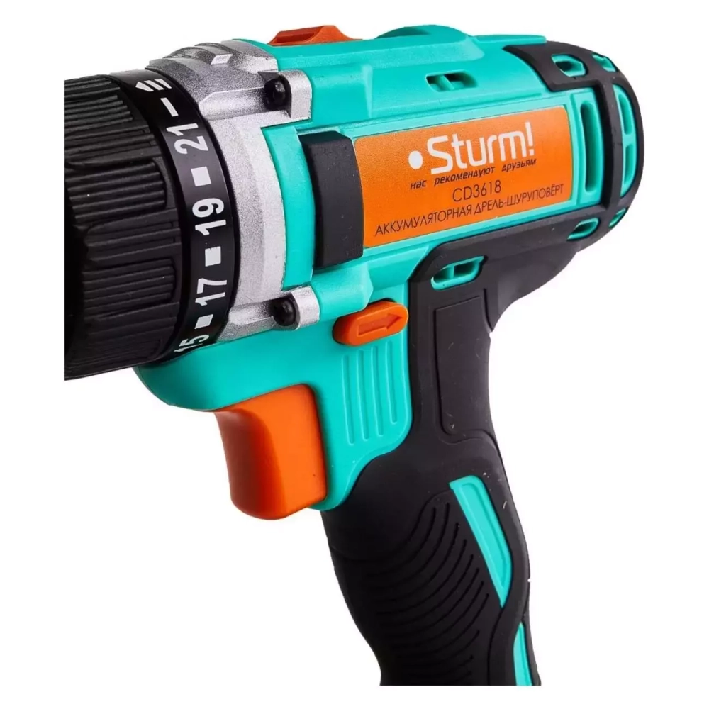 Дрель аккумуляторная Sturm CD3618, 2 акк., 2 Ач, кейс