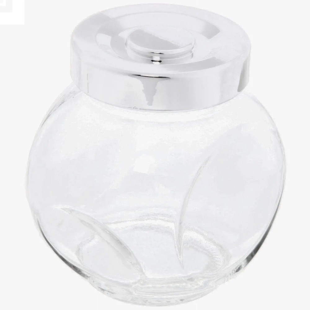 Банка для продуктов стеклянная 180 мл с крышкой плоская