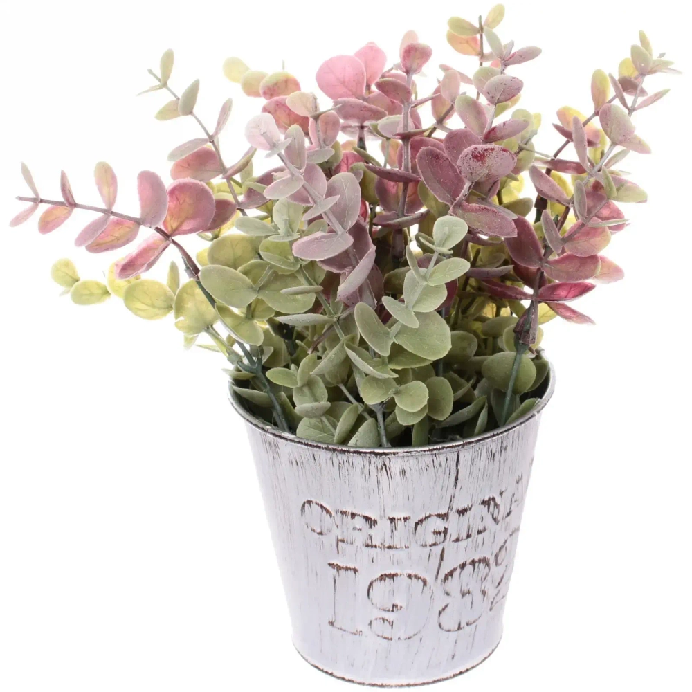 Искусственный цветок в кашпо белый