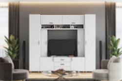 Шкаф настенный МС "Сандра"(Белый лофт)