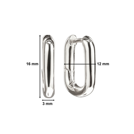 Хупы Овальные 16мм, silver