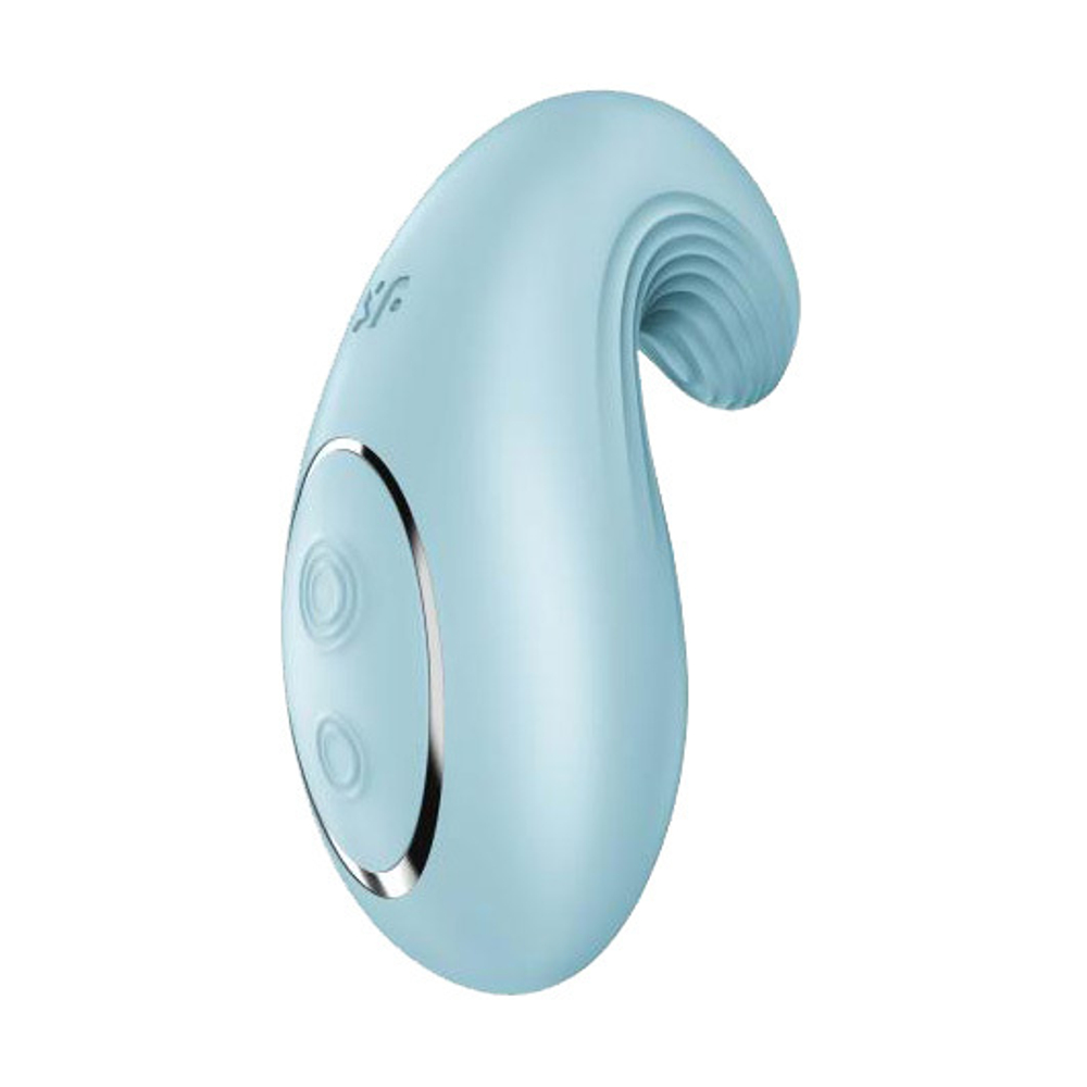 Голубой клиторальный вибромассажер 9см Satisfyer Dipping Delight
