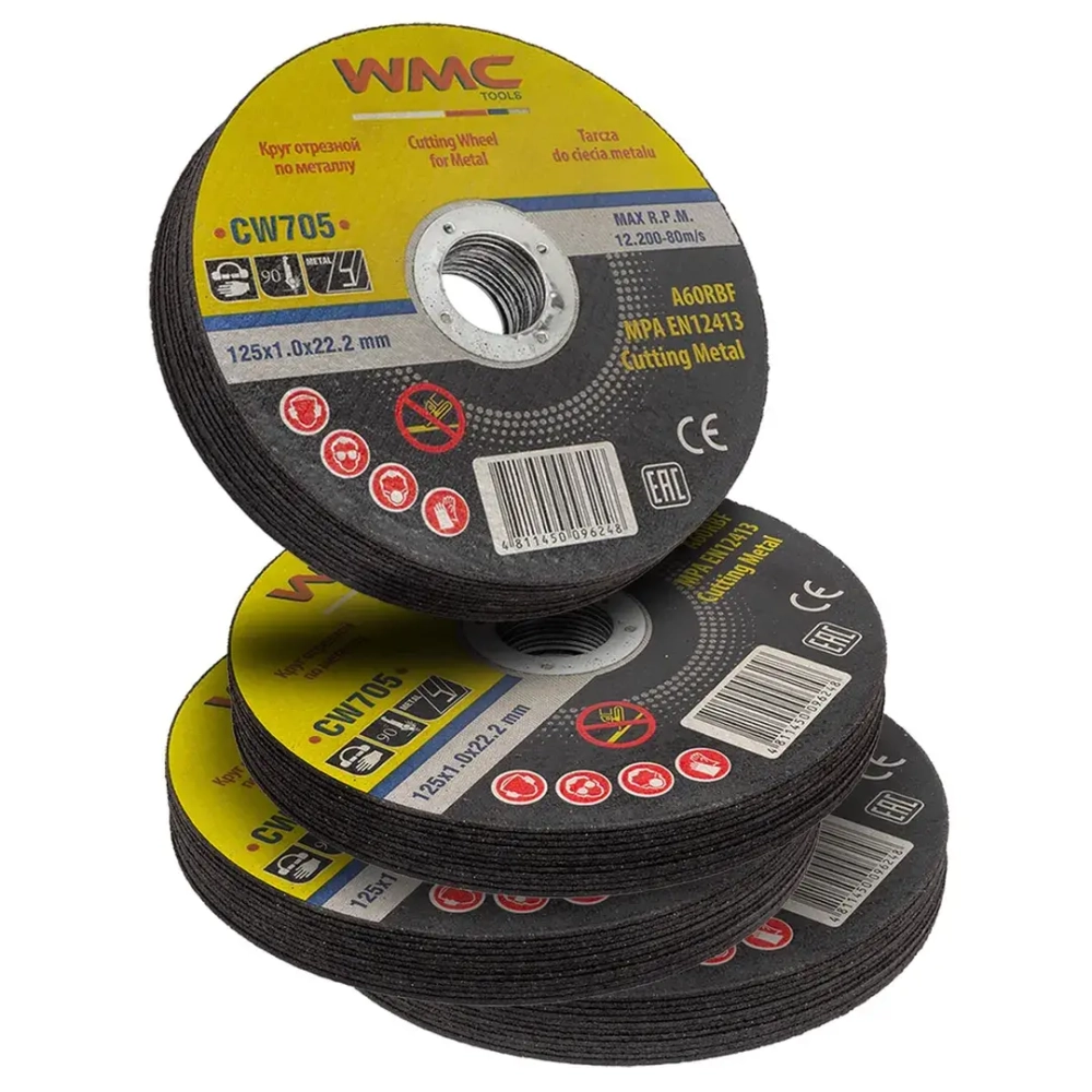 Круг отрезной 125x1.0x22.2мм-40шт WMC TOOLS WMC-CW705(40 шт к-т)