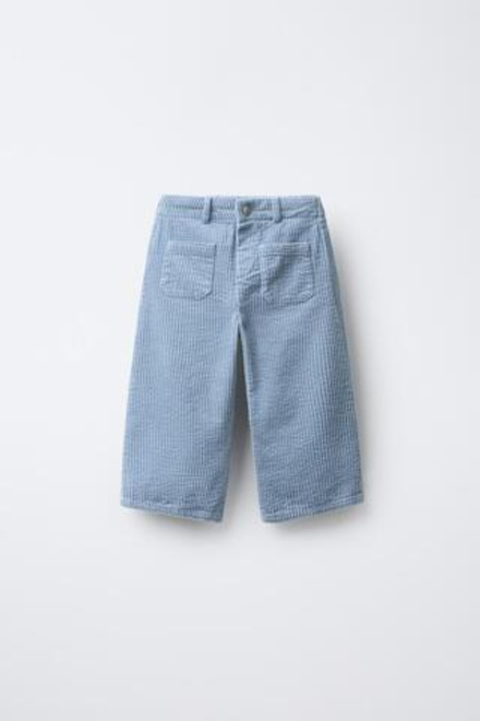 ZARA Х BENSIMON ® ВЕЛЬВЕТОВЫЕ БРЮКИ, СИНИЙ