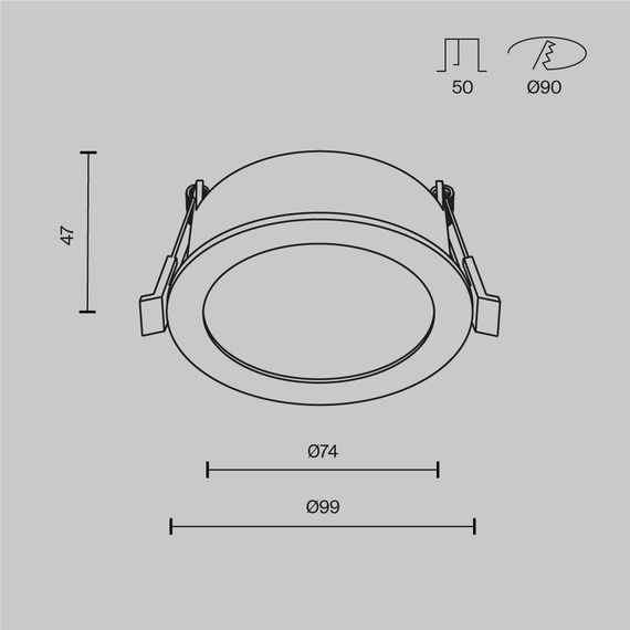 Встраиваемый светильник Maytoni Technical Downlight Orb DL130-GX53-B