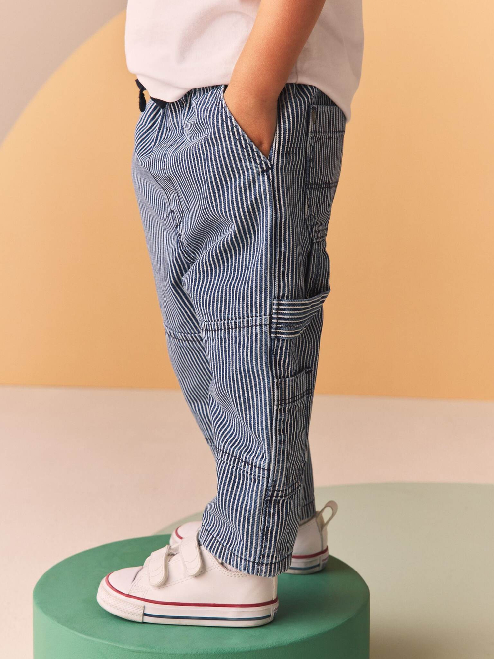 Джинсы карго для мальчика Next B73-577, Синий, Белый