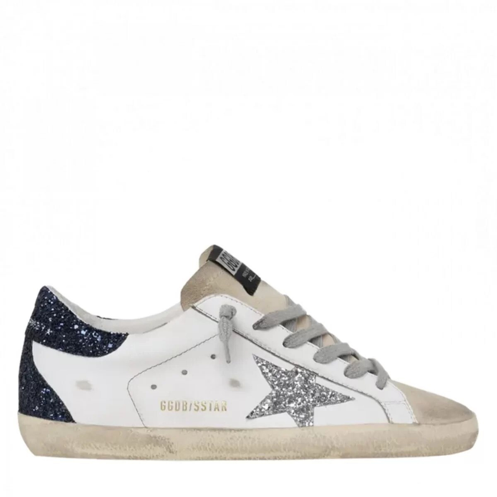 Кеды GGDB Super-Star Wmns White Silver Blue Glitter