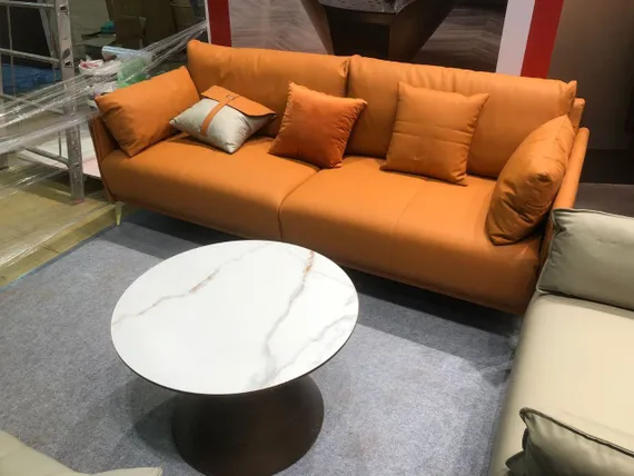 Двухместный диван Lucca 170 см, натуральная кожа цвета Camel