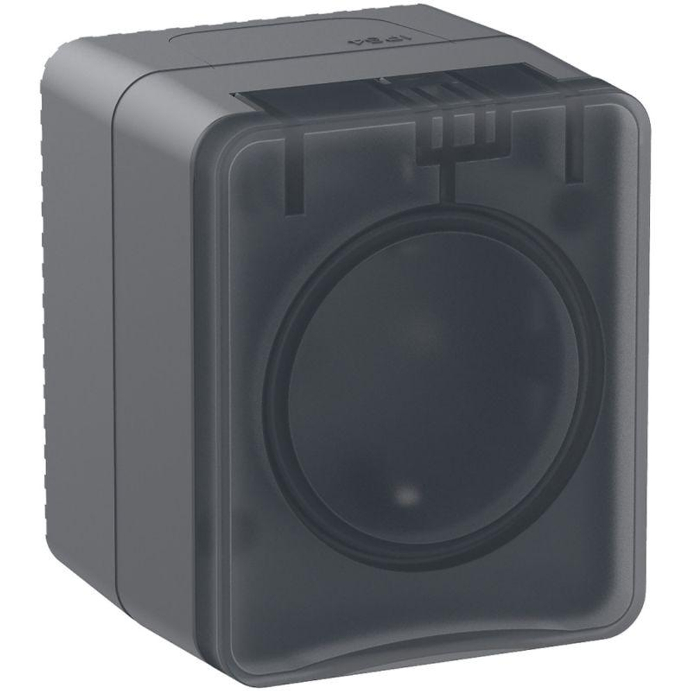 Розетка 1-м ОП AtlasDesign PROFI 16А IP54 250В заземл. защ. шторки антрацит SE ATN544045