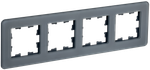 BRITE Рамка 4-местная РУ-4-2-Бр стекло графит RE IEK