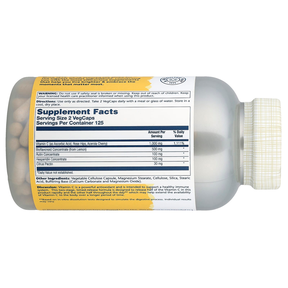 Solaray, буферизованный супербиовитамин C, 250 растительных капсул