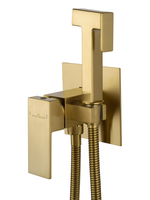 Смеситель с гигиеническим душем встраиваемый WONZON & WOGHAND CUBE, Брашированное золото (WW-88829016-BG)