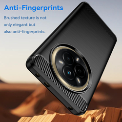 Чехол черного цвета с дизайном под карбон на Realme 14 Pro (Narzo 80 Pro), серия Carbon от Caseport