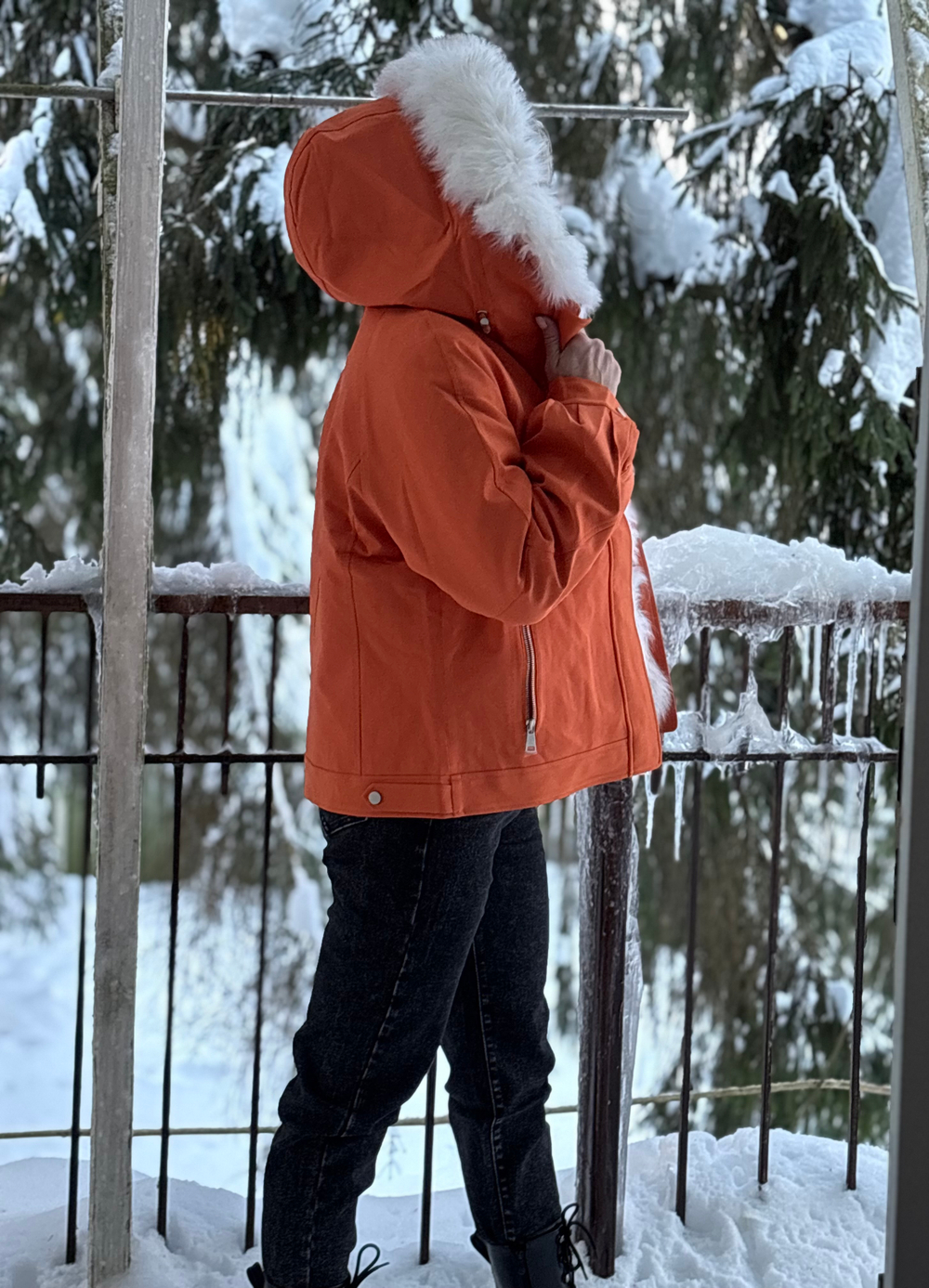 Куртка / натуральный мех песец / стежка натуральный кролик