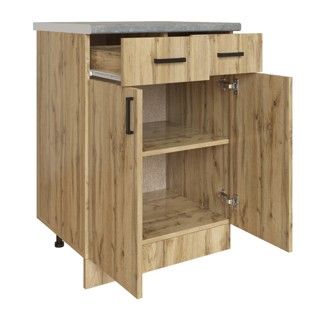 Стол разделочный 60 вотан (2 ящика) столешница бетон