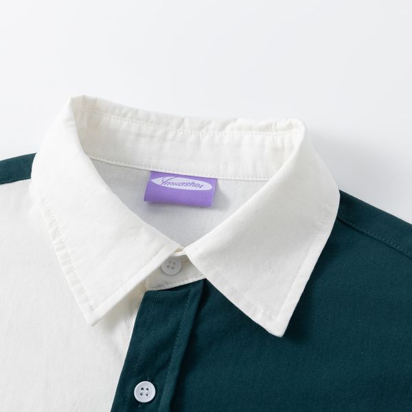 Сорочка Puff белая / изумрудная - фото 3