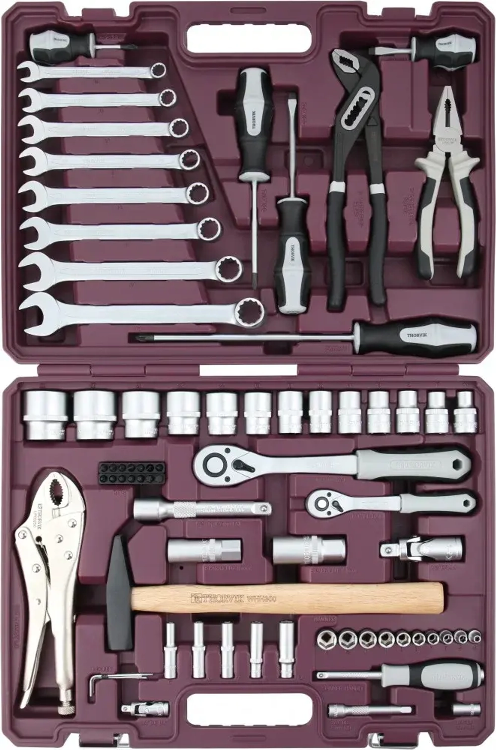 Thorvik TS072 Набор инструмента универсальный 1/4", 1/2"DR, 72 предмета