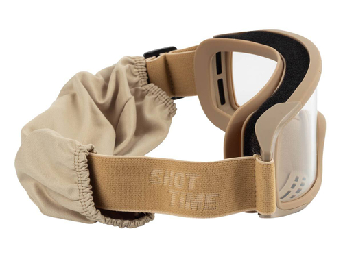 Маска стрелковая ShotTime Puma, защитная, хаки, линза прозрачная