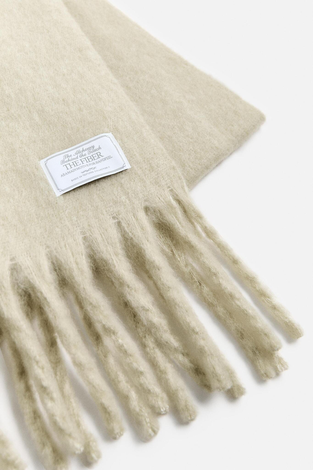 ZARA ШАРФ ИЗ РЕЛЬЕФНОЙ ТКАНИ, СВЕТЛО-ЗЕЛЕНЫЙ