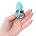 Мятная анальная пробка 7см с прозрачным кристаллом ToyFa ToDo Brilliant 357013