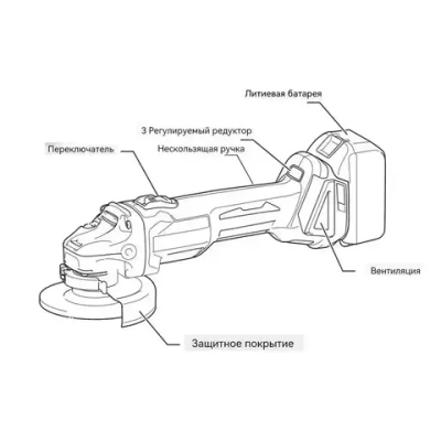 Аккумуляторная УШМ LB183 21В, диск 125 мм,4500/7000/8500 об/мин, 2х4 Ач Li-Ion Оригинал