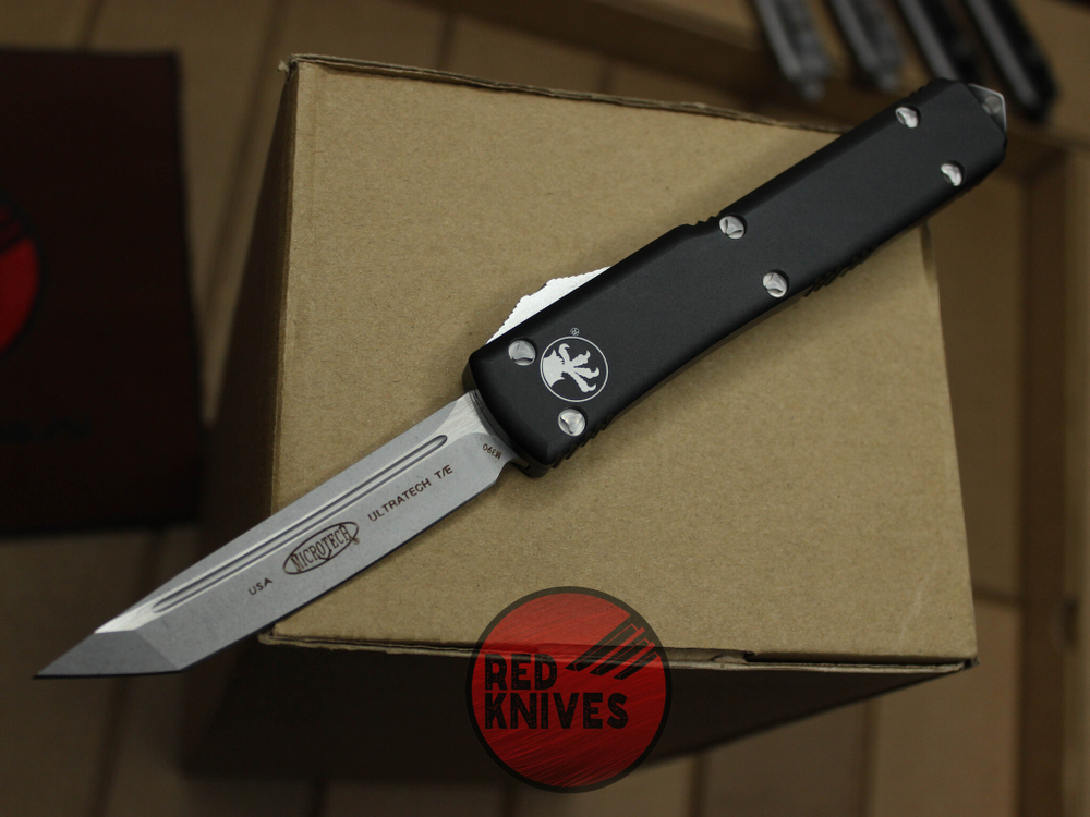 Нож Microtech Ultratech Tanto T/E A+++ - черная рукоять, клинок апокалиптик
