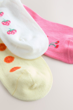 Носки хлопковые для девочки Next AT4-450, 3 шт., Розовый, Белый, Светло-желтый